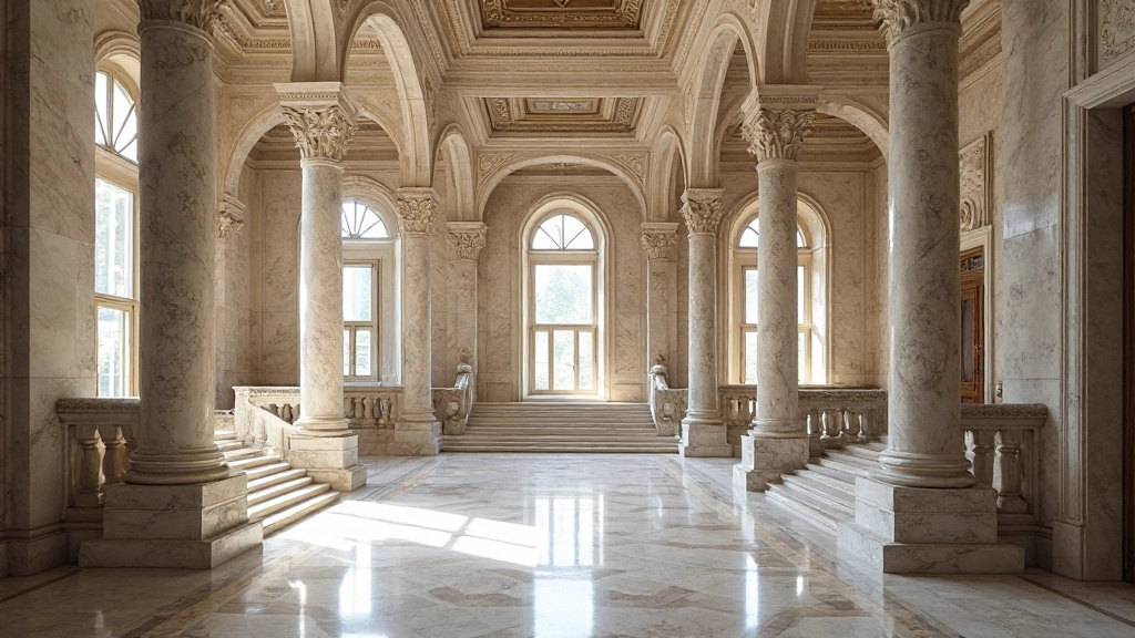Древний архитектурный дворец с лестницами и залами для метода локусов